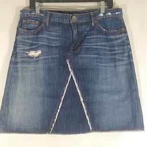 Banana Republic Denim Skirt Jean Distressed A-Line